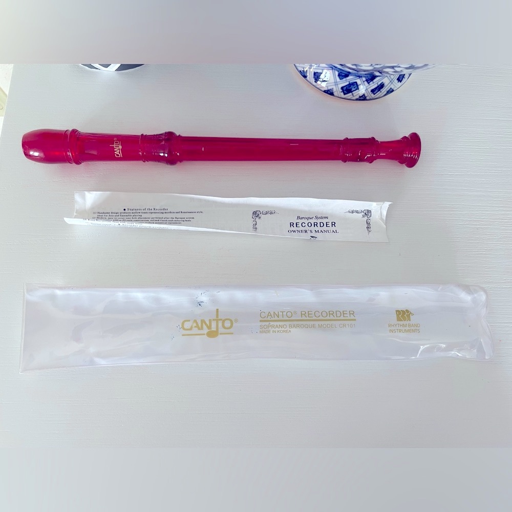 Red Canto recorder soprano baroque model cr 101 red plastic